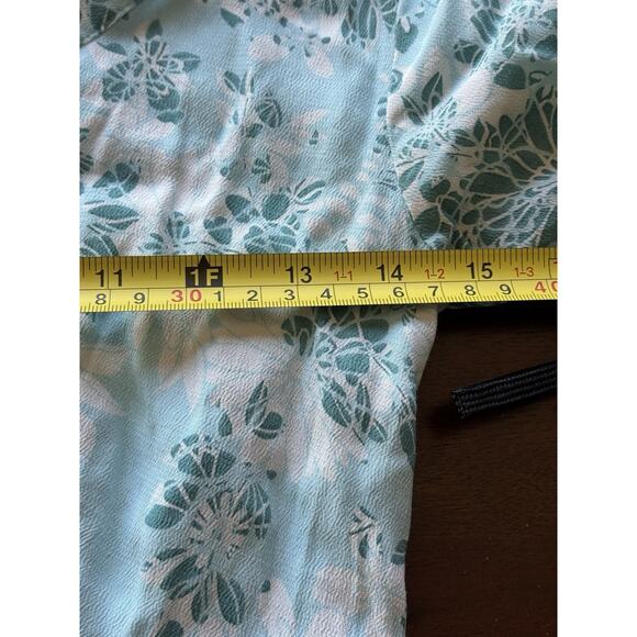 Eddie Bauer XS Petite Blue Floral Midi Dress Cottagecore Prairie Boho - Picture 8 of 12